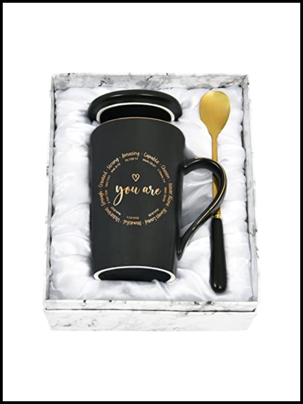 Inspirational Coffee Mug 14 Oz Christian Gift Box Spoon Lid Religious